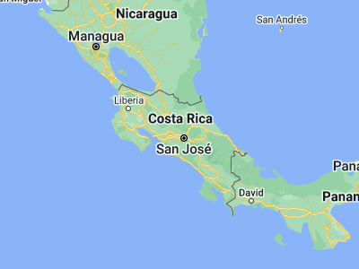 Map showing location of Alajuela (10.01667, -84.21667)