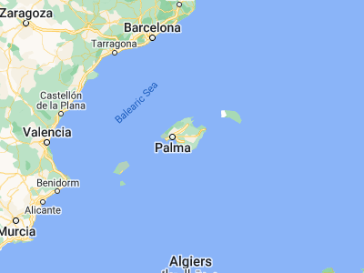 Map showing location of Algaida (39.55899, 2.89541)