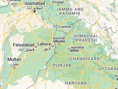 Map showing location of Amritsar (31.63661, 74.87476)