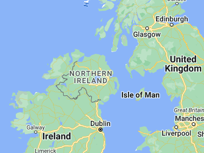 Map showing location of Antrim (54.7, -6.2)