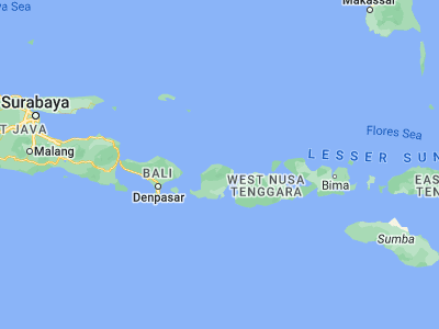 Map showing location of Anyar (-8.2301, 116.425)