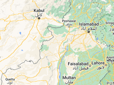 Map showing location of Bannu (32.98541, 70.6027)