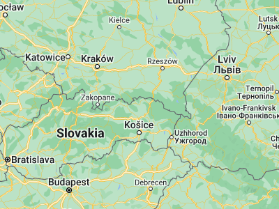 Map showing location of Bardejov (49.29175, 21.27271)