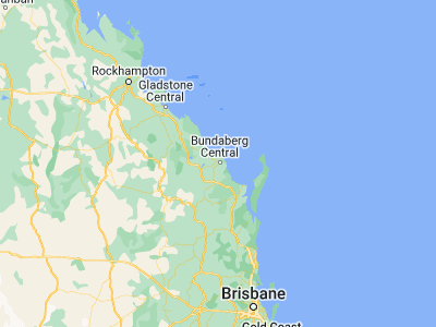 Map showing location of Bundaberg (-24.86621, 152.3479)