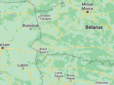 Map showing location of Byelaazyorsk (52.4731, 25.1784)