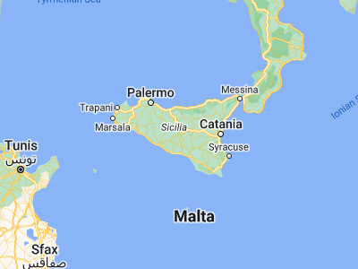 Map showing location of Caltanissetta (37.48774, 14.04497)