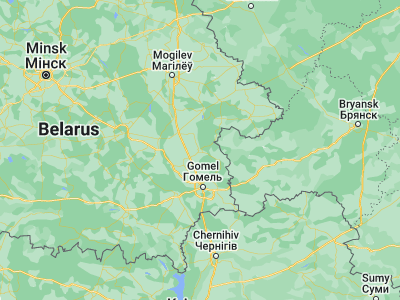Map showing location of Chachersk (52.9164, 30.9179)
