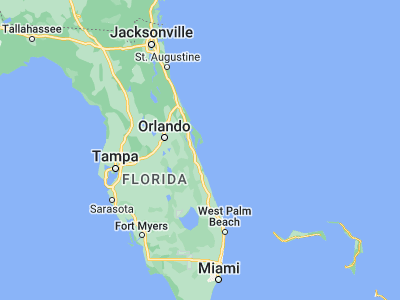 Map showing location of Cocoa Beach (28.32001, -80.60755)