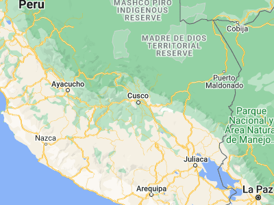 Map showing location of Cusco (-13.51833, -71.97806)