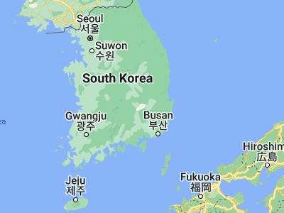 Map showing location of Daegu (35.87028, 128.59111)