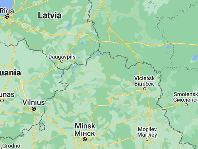 Map showing location of Dzisna (55.5676, 28.2076)