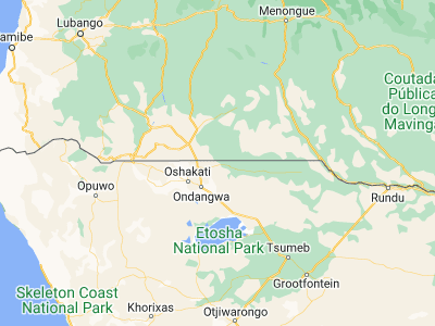 Map showing location of Eenhana (-17.46667, 16.33333)