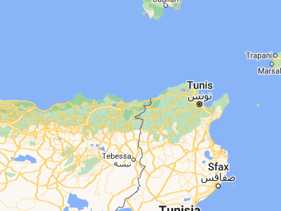 Map showing location of El Tarf (36.7672, 8.31377)