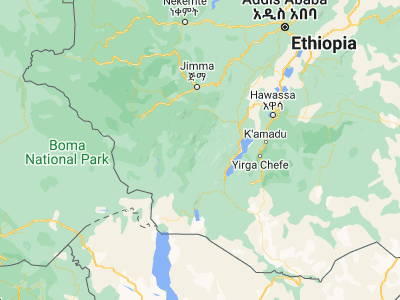 Map showing location of Felege Neway (6.3, 36.88333)