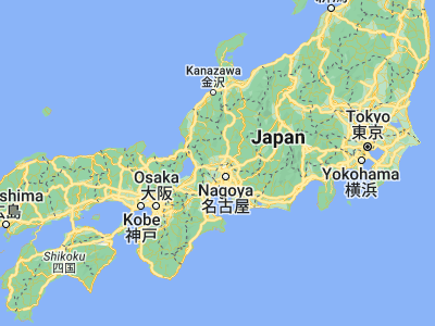 Map showing location of Gifu (35.42291, 136.76039)