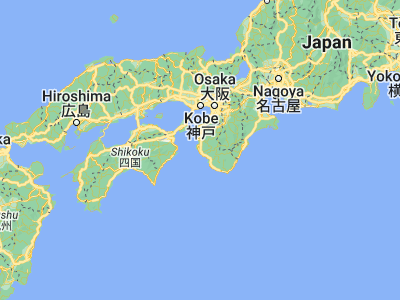 Map showing location of Gobō (33.88333, 135.15)