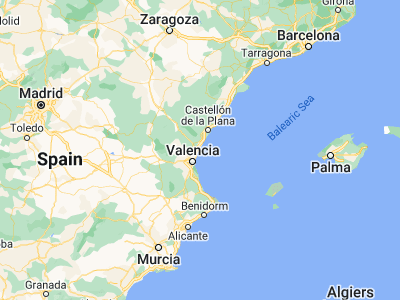 Map showing location of Groa de Murviedro (39.64167, -0.23889)