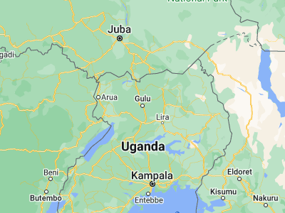 Map showing location of Gulu (2.77457, 32.29899)