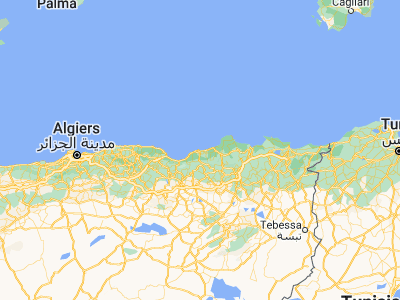 Map showing location of Jijel (36.82055, 5.76671)