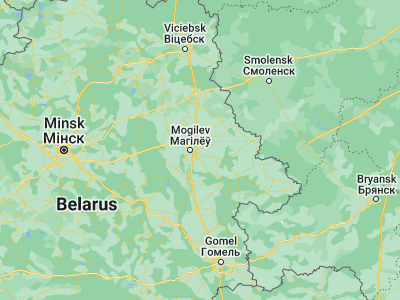 Map showing location of Kadino (53.88389, 30.52028)