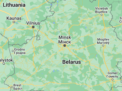 Map showing location of Khatsyezhyna (53.9094, 27.3069)