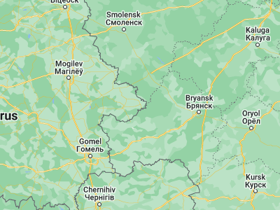 Map showing location of Khotsimsk (53.4086, 32.578)
