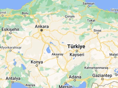 Map showing location of Kırşehir (39.14583, 34.16389)