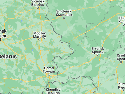 Map showing location of Klimavichy (53.6079, 31.9586)