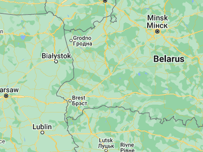 Map showing location of Kosava (52.7583, 25.1554)