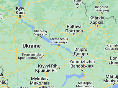 Map showing location of Kremenchuk (49.09725, 33.41972)