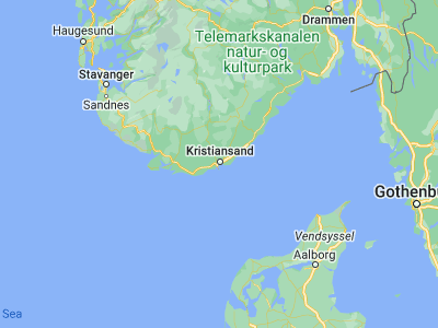 Map showing location of Kristiansand (58.14671, 7.9956)
