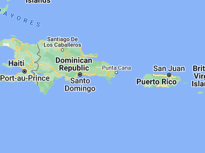 Map showing location of La Romana (18.42734, -68.97285)