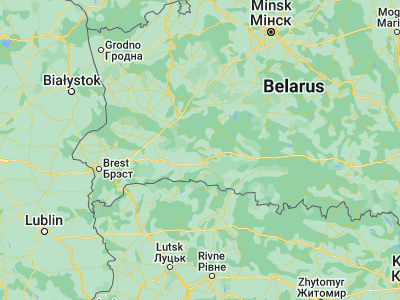 Map showing location of Lahishyn (52.339, 25.9867)