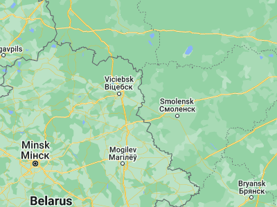 Map showing location of Lyozna (55.0247, 30.797)