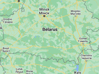 Map showing location of Lyuban’ (52.7985, 28.0048)