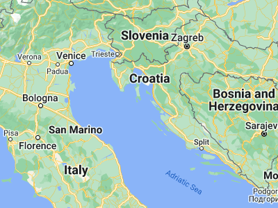 Map showing location of Mali Lošinj (44.53056, 14.46861)