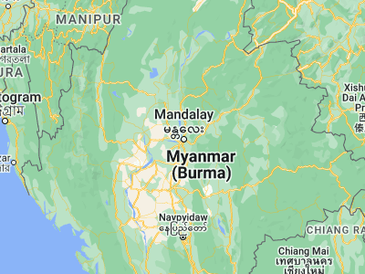 Map showing location of Mandalay (21.97473, 96.08359)