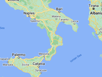 Map showing location of Montalto Uffugo (39.4048, 16.15799)
