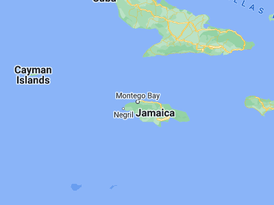 Map showing location of Montego Bay (18.47116, -77.91883)