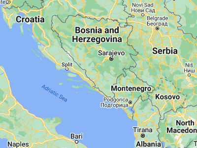 Map showing location of Mostar (43.34333, 17.80806)