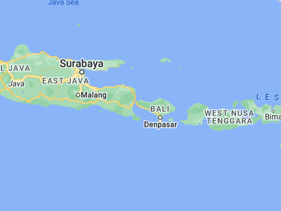 Map showing location of Negara (-8.31507, 114.60255)