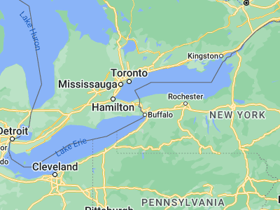 Map showing location of Niagara Falls (43.0945, -79.05671)