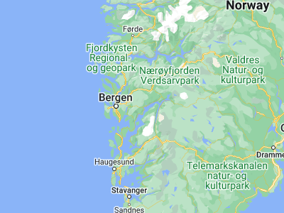 Map showing location of Norheimsund (60.37089, 6.14562)