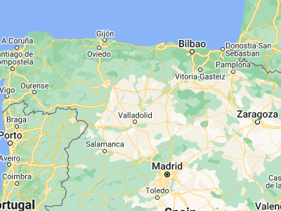 Map showing location of Palencia (42.01667, -4.53333)