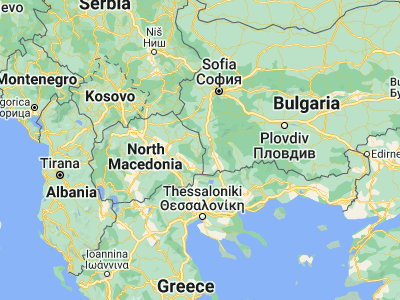 Map showing location of Pehčevo (41.75944, 22.89056)