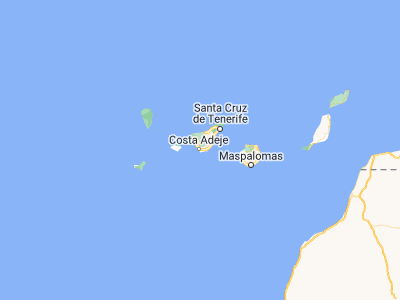Map showing location of Playa de las Américas (28.06403, -16.73012)