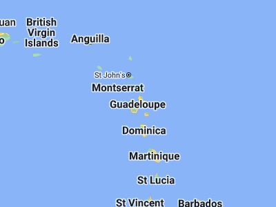 Map showing location of Pointe-à-Pitre (16.2422, -61.5343)