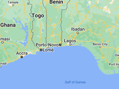 Map showing location of Porto-Novo (6.49646, 2.60359)