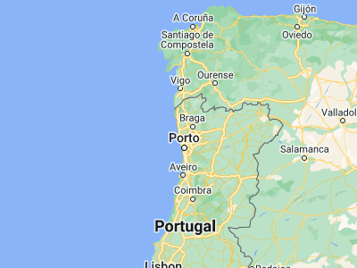Map showing location of Póvoa de Varzim (41.38344, -8.76364)