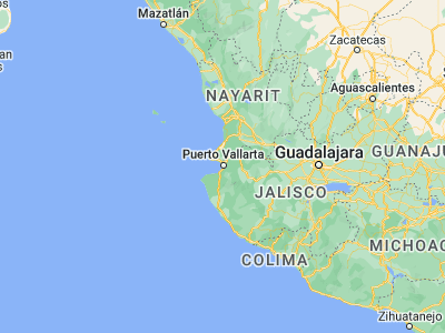 Map showing location of Puerto Vallarta (20.62041, -105.23066)